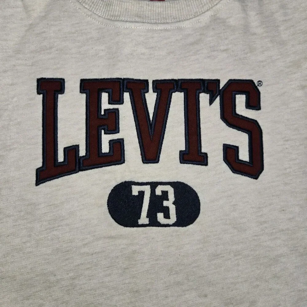 Boys Levi’s Sweatsuit Set Large Sweatshirt Jogger Pants 2 Piece Light Gray